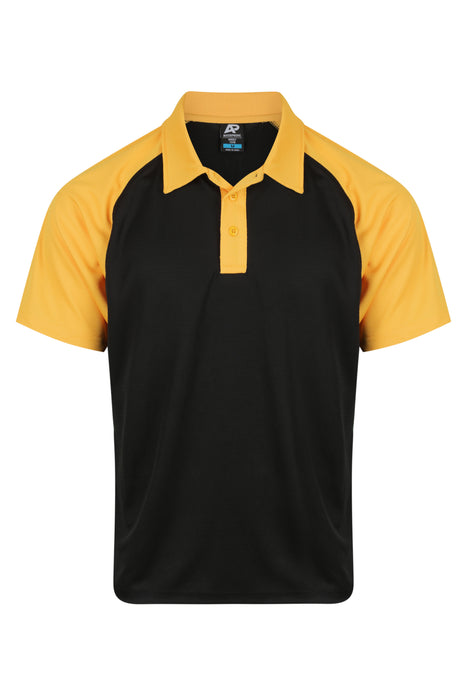 MANLY MENS POLOS - BLACK/GOLD