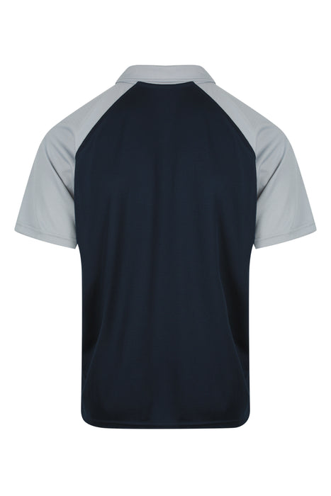 MANLY MENS POLOS - NAVY/SILVER
