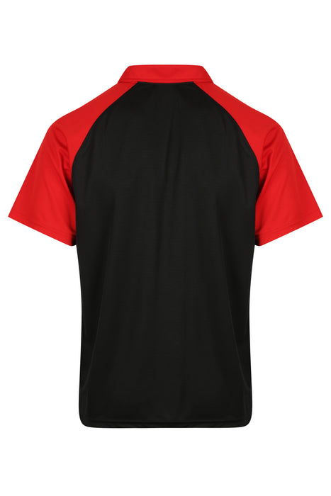 MANLY MENS POLOS - BLACK/RED