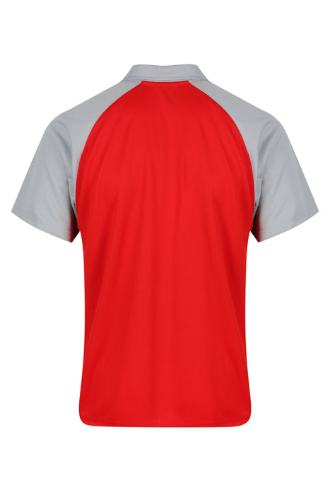 MANLY MENS POLOS - RED/SILVER