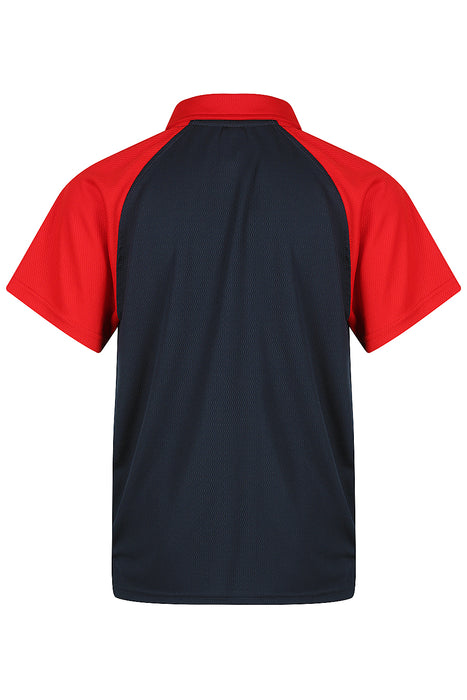 MANLY KIDS POLOS - NAVY/RED