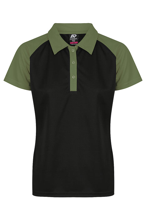 MANLY LADY POLOS - BLACK/ARMY GREEN