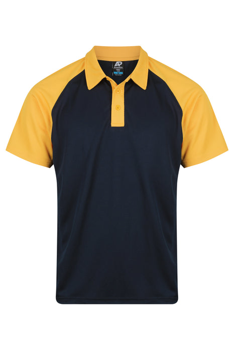 MANLY MENS POLOS - NAVY/GOLD