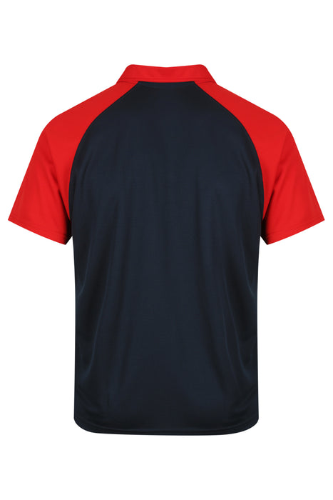 MANLY MENS POLOS - NAVY/RED