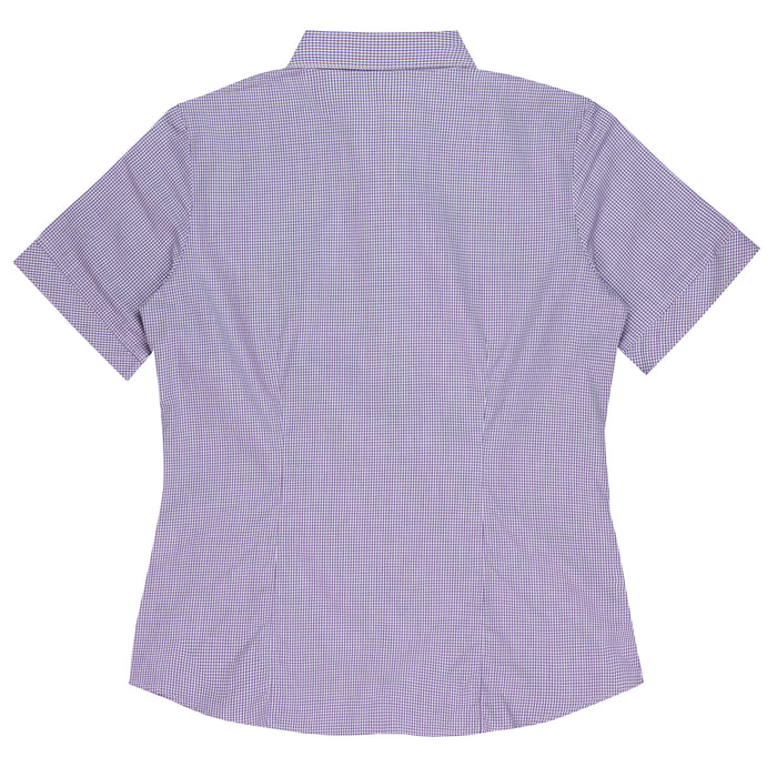 TOORAK LADY SHIRT SHORT SLEEVE - PURPLE/WHITE - RUNOUT