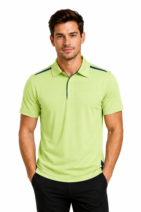 PATERSON MENS POLOS - SAGE/NAVY - RUNOUT