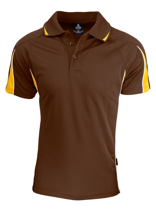 EUREKA MENS POLOS - CHOCOLATE/GOLD - RUNOUT