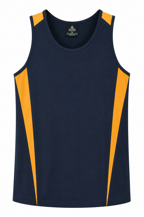 EUREKA MENS SINGLETS - NAVY/GOLD - RUNOUT