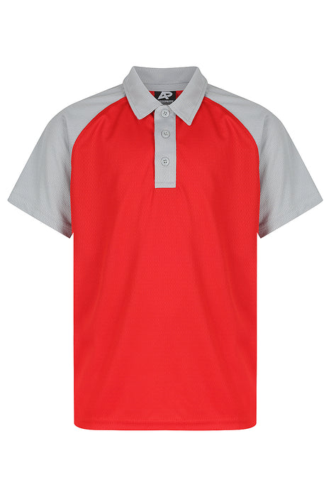 MANLY KIDS POLOS - RED/SILVER - RUNOUT