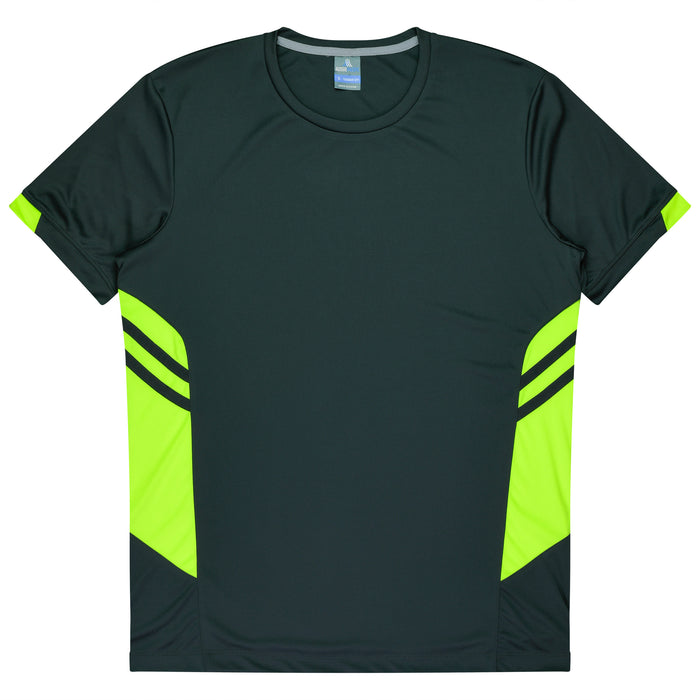 TASMAN MENS TEES - SLATE/NEON YELLOW - RUNOUT