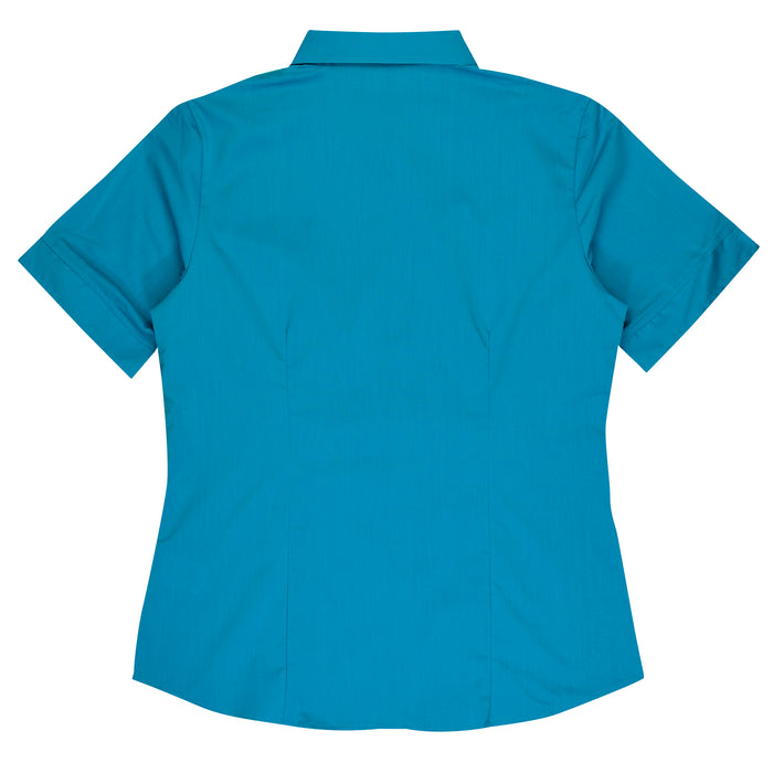 MOSMAN LADY SHIRT SHORT SLEEVE - AQUA - RUNOUT