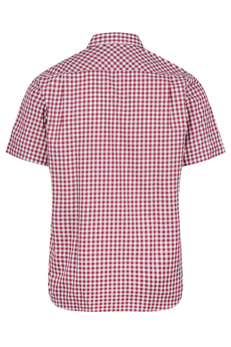 BRIGHTON MENS SHIRT SHORT SLEEVE - CLARET - RUNOUT