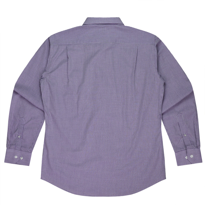 TOORAK MENS SHIRT LONG SLEEVE - PURPLE/WHITE - RUNOUT