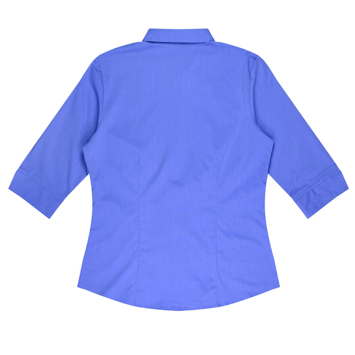 MOSMAN LADY SHIRT 3/4 SLEEVE - MID BLUE - RUNOUT