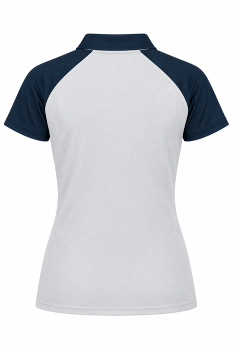 MANLY LADY POLOS - WHITE/NAVY - RUNOUT