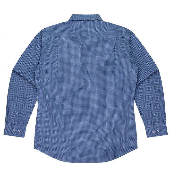 TOORAK MENS SHIRT LONG SLEEVE - NAVY/WHITE - RUNOUT