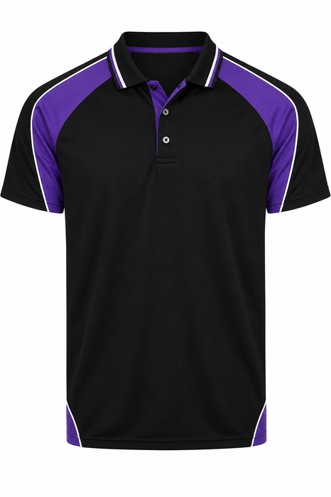 PANORAMA KIDS POLOS - BLK/ELEC. PURPLE/WHT - RUNOUT