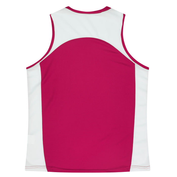 PREMIER LADY SINGLETS - PINK/WHITE - RUNOUT
