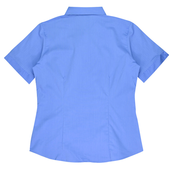 MOSMAN LADY SHIRT SHORT SLEEVE - MID BLUE - RUNOUT