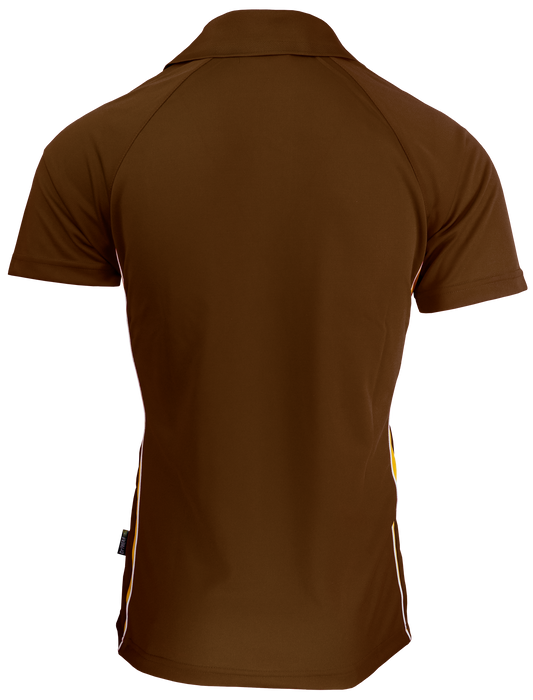 EUREKA MENS POLOS - CHOCOLATE/GOLD - RUNOUT