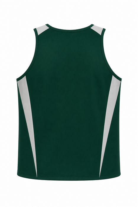 EUREKA MENS SINGLETS - BOTTLE/WHITE - RUNOUT