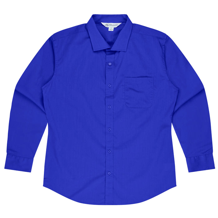 MOSMAN MENS SHIRT LONG SLEEVE - ROYAL - RUNOUT