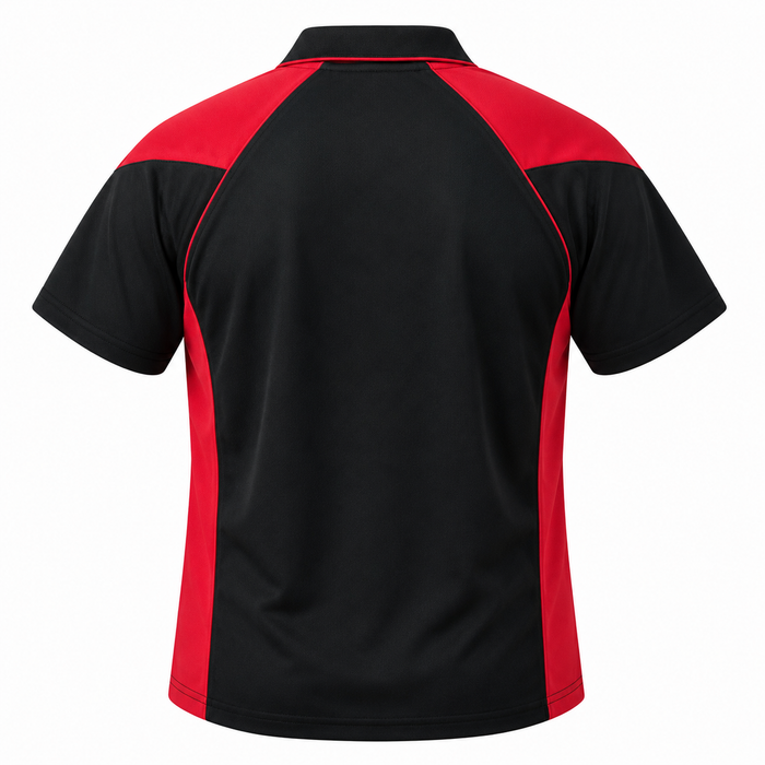 PREMIER MENS POLOS - BLACK/RED - RUNOUT