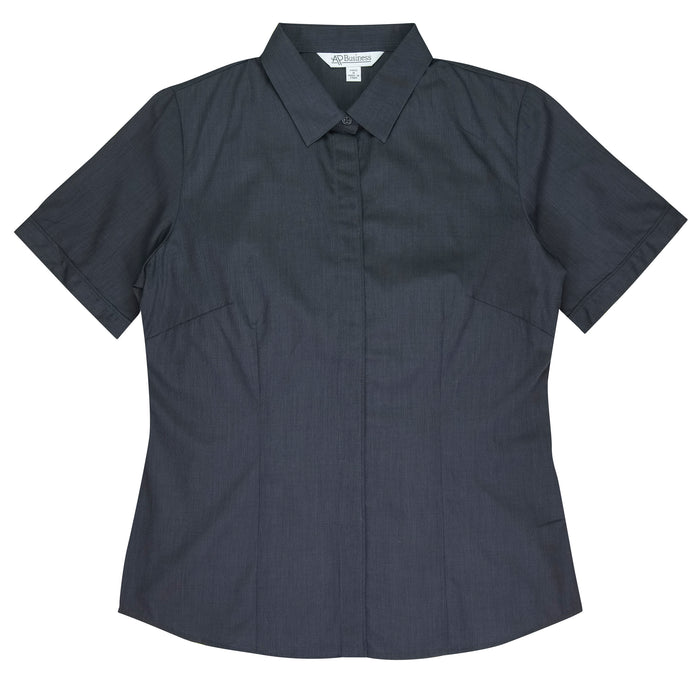 GRANGE LADY SHIRT SHORT SLEEVE - SHADOW GREY - RUNOUT
