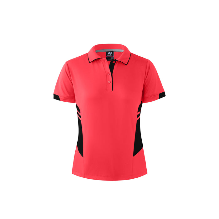 TASMAN LADY POLOS - NEON PINK/BLACK