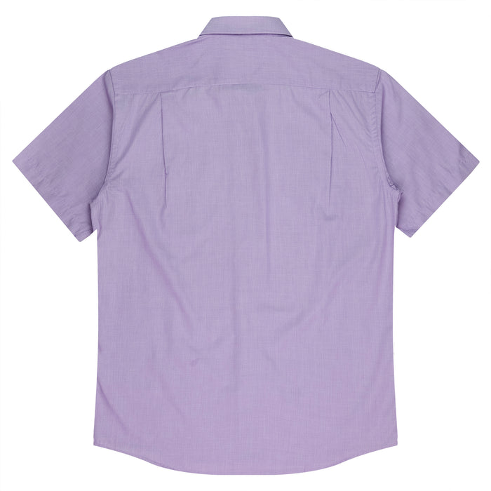 GRANGE MENS SHIRT SHORT SLEEVE - MAUVE - RUNOUT