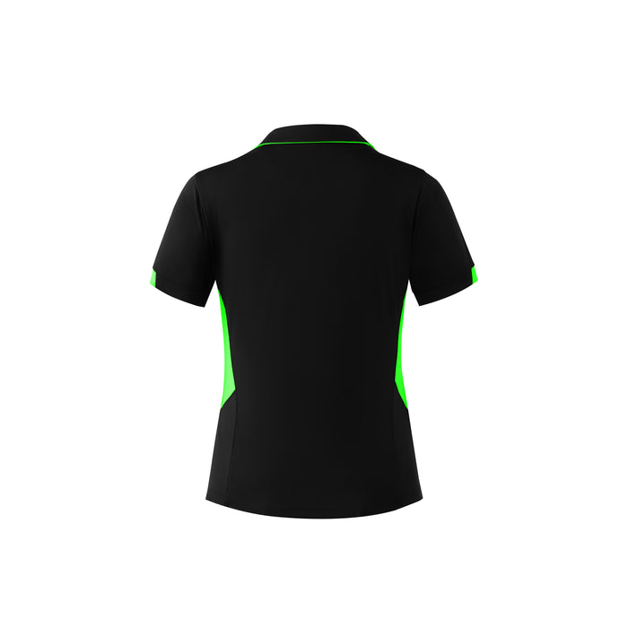 TASMAN LADY POLOS - BLACK/NEON GREEN