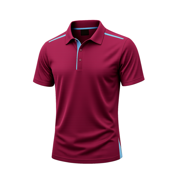 PATERSON MENS POLOS - MAROON/SKY - RUNOUT