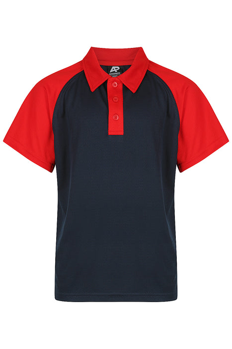 MANLY KIDS POLOS - NAVY/RED - RUNOUT