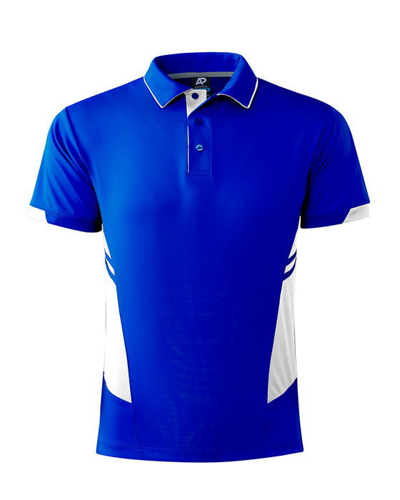 TASMAN MENS POLOS - ROYAL/WHITE