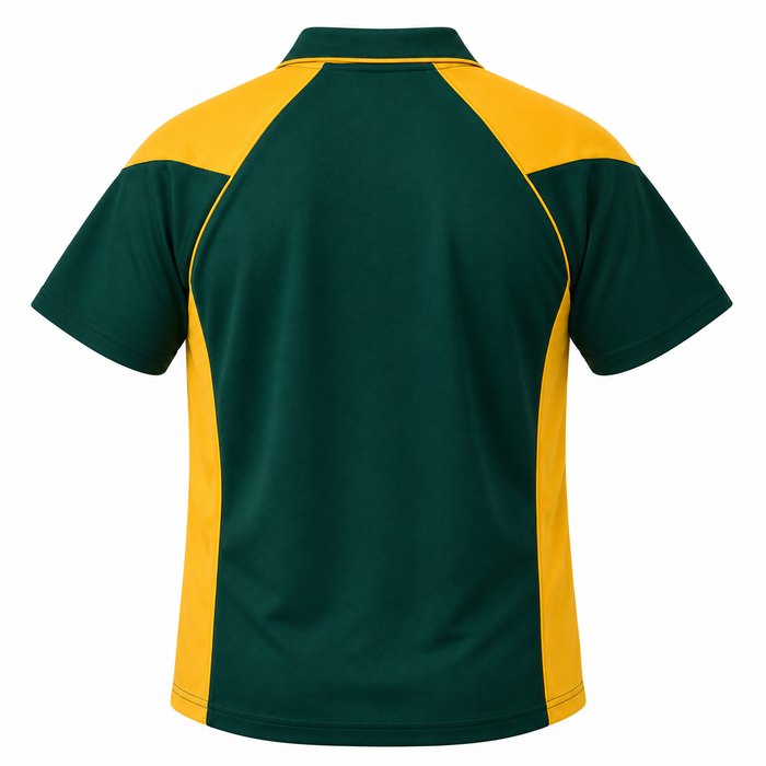PREMIER MENS POLOS - BOTTLE/GOLD - RUNOUT