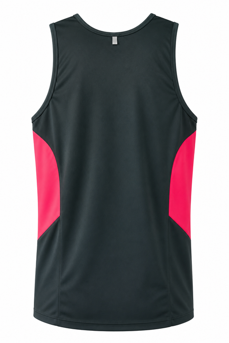 TASMAN MENS SINGLETS - SLATE/NEON PINK - RUNOUT