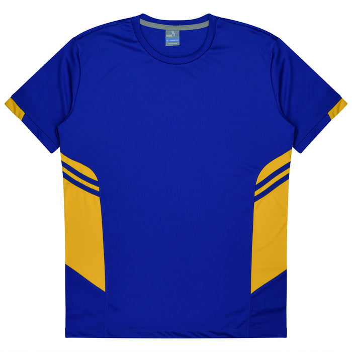 TASMAN MENS TEES - ROYAL/GOLD - RUNOUT