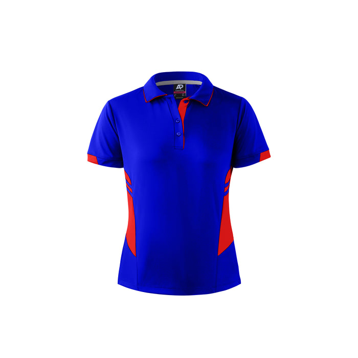 TASMAN LADY POLOS - ROYAL/RED - RUNOUT