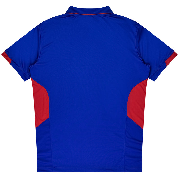 TASMAN MENS POLOS - ROYAL/RED - RUNOUT