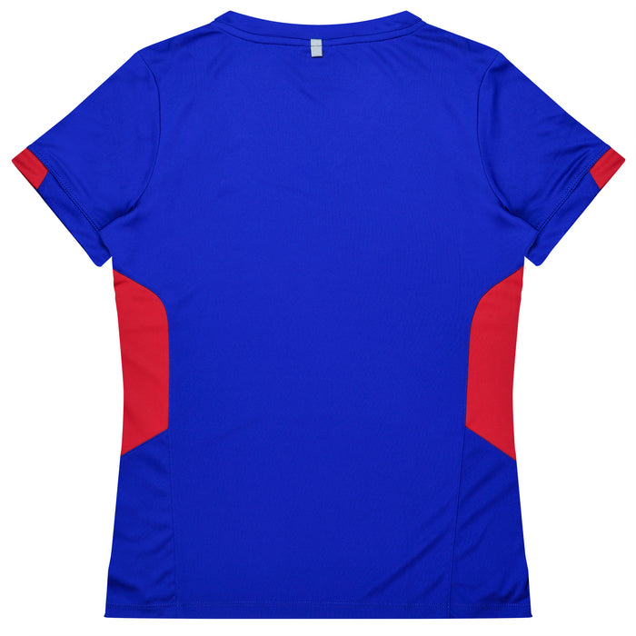 TASMAN LADY TEES - ROYAL/RED - RUNOUT