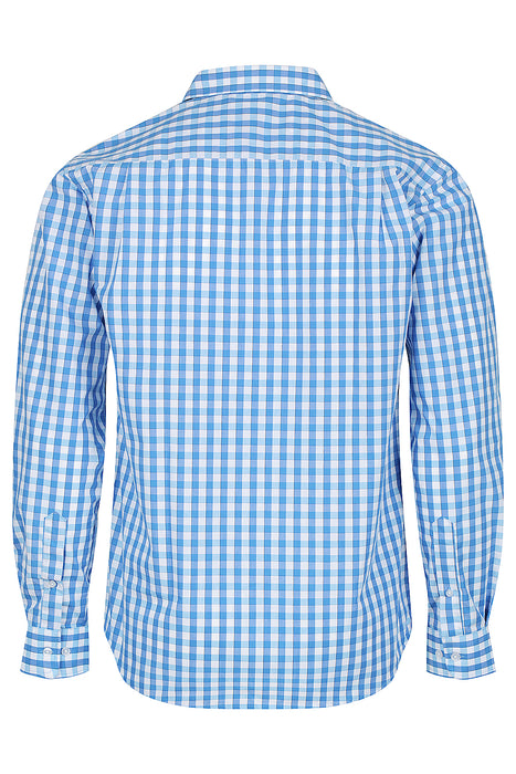DEVONPORT MENS SHIRT LONG SLEEVE - MID BLUE/SKY - RUNOUT