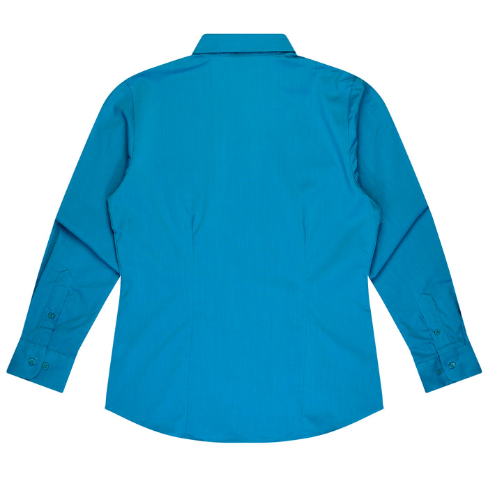 MOSMAN LADY SHIRT LONG SLEEVE - AQUA - RUNOUT