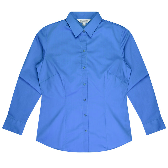 MOSMAN LADY SHIRT LONG SLEEVE - MID BLUE - RUNOUT
