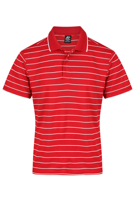 VAUCLUSE MENS POLOS - RED/WHITE - RUNOUT