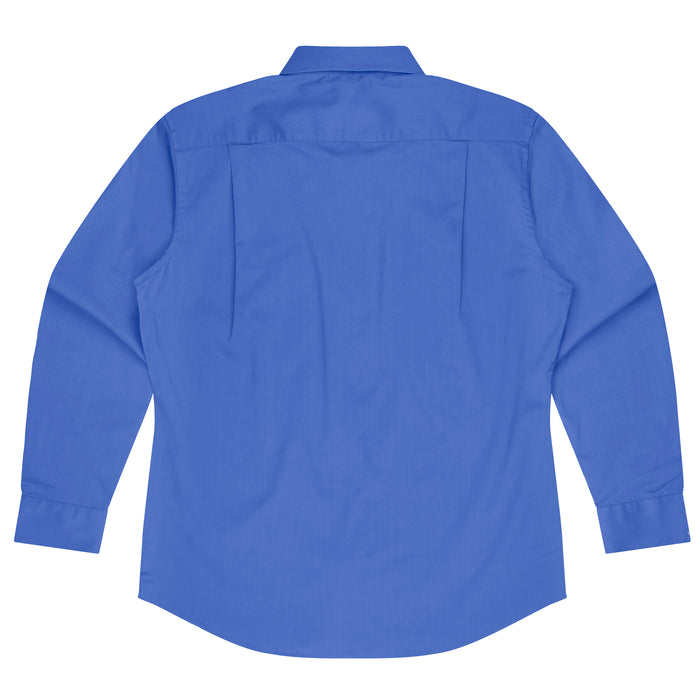 MOSMAN MENS SHIRT LONG SLEEVE - MID BLUE - RUNOUT