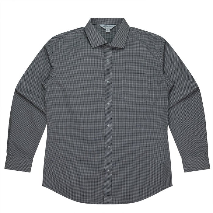 TOORAK MENS SHIRT LONG SLEEVE - BLACK/WHITE - RUNOUT