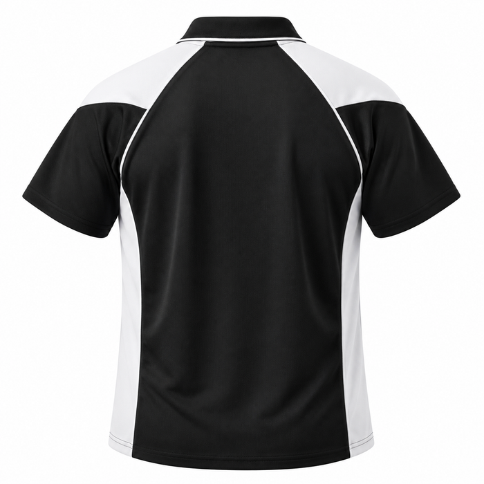 PREMIER MENS POLOS - BLACK/WHITE - RUNOUT