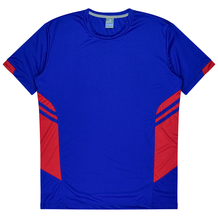 TASMAN MENS TEES - ROYAL/RED - RUNOUT