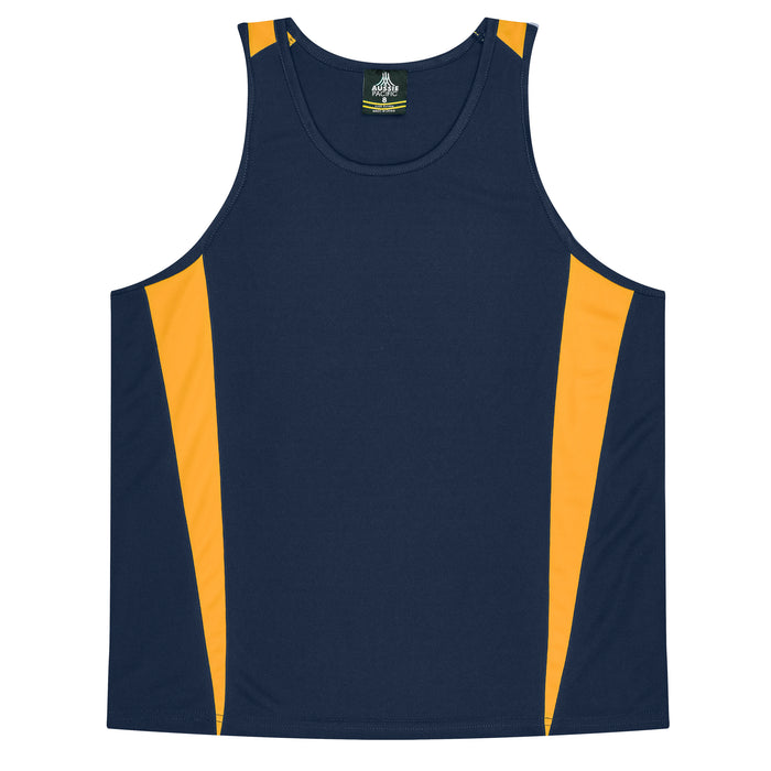 EUREKA KIDS SINGLETS - NAVY/GOLD - RUNOUT