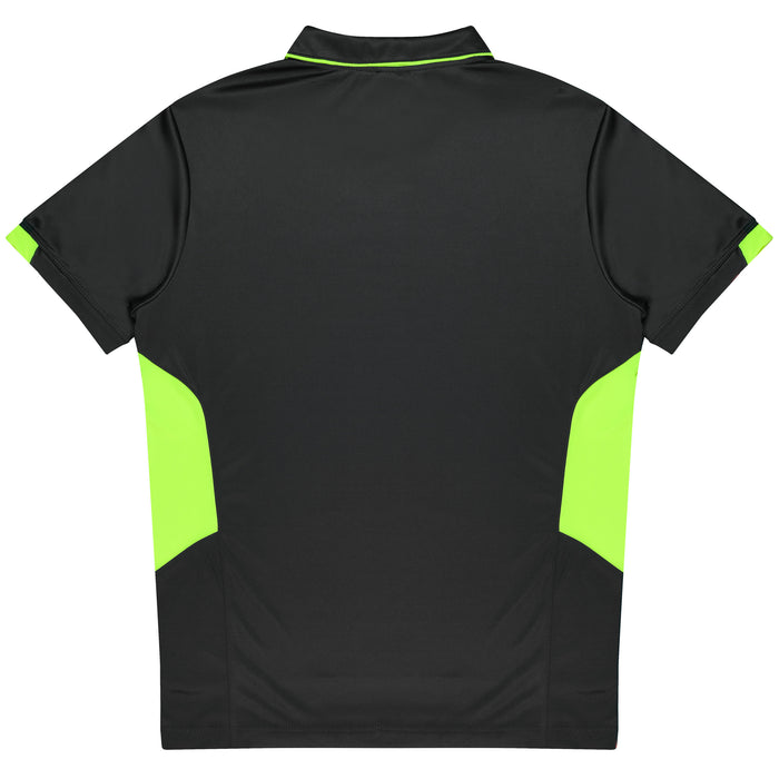 TASMAN KIDS POLOS - SLATE/NEON YELLOW - RUNOUT